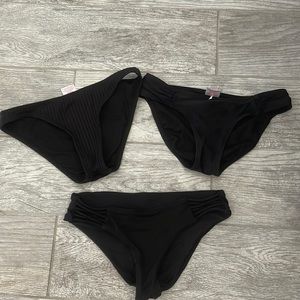 Three Black Bikini Bottoms
